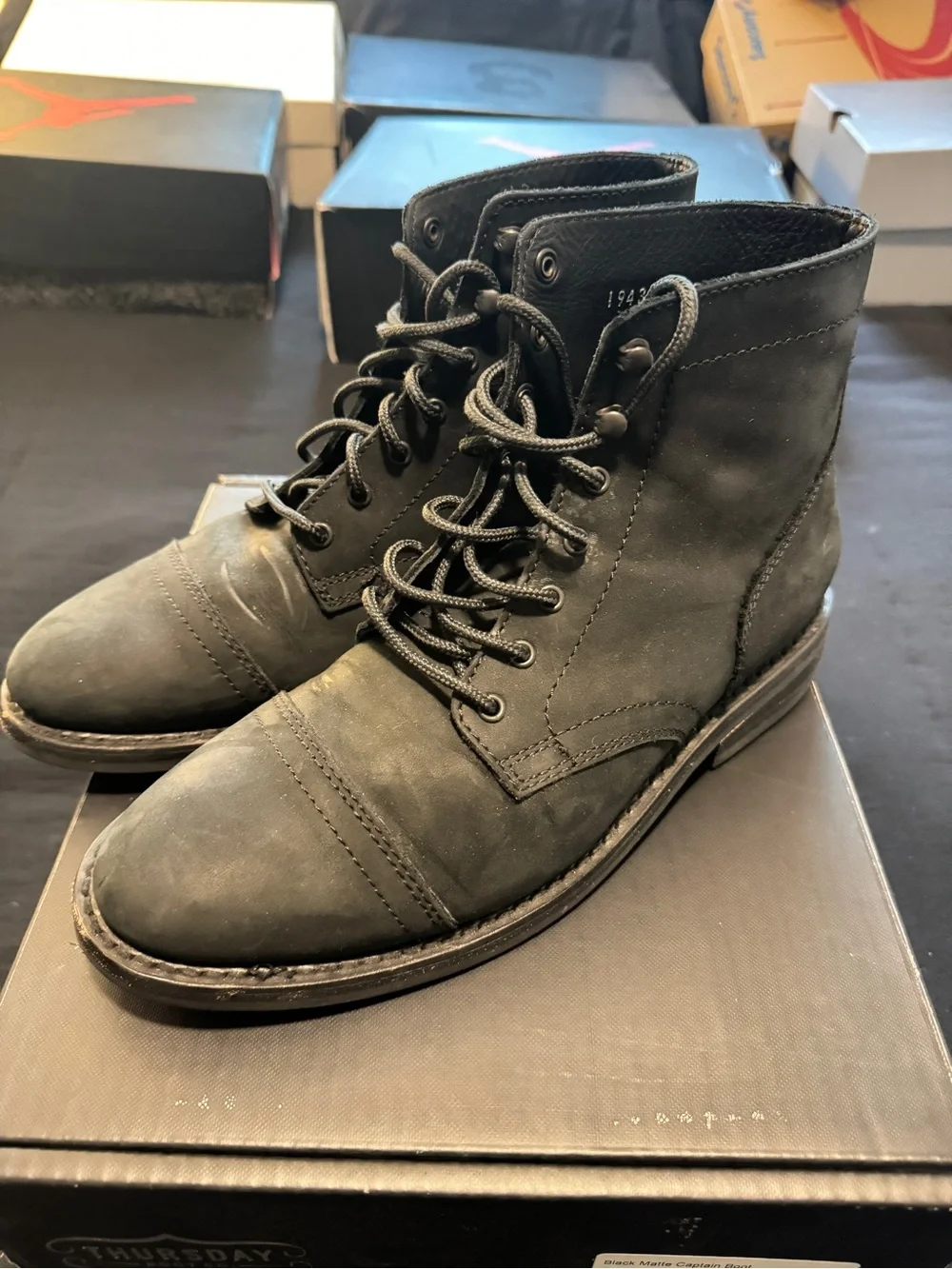 Thursday Boots Black Matte Captain Mens Size 9